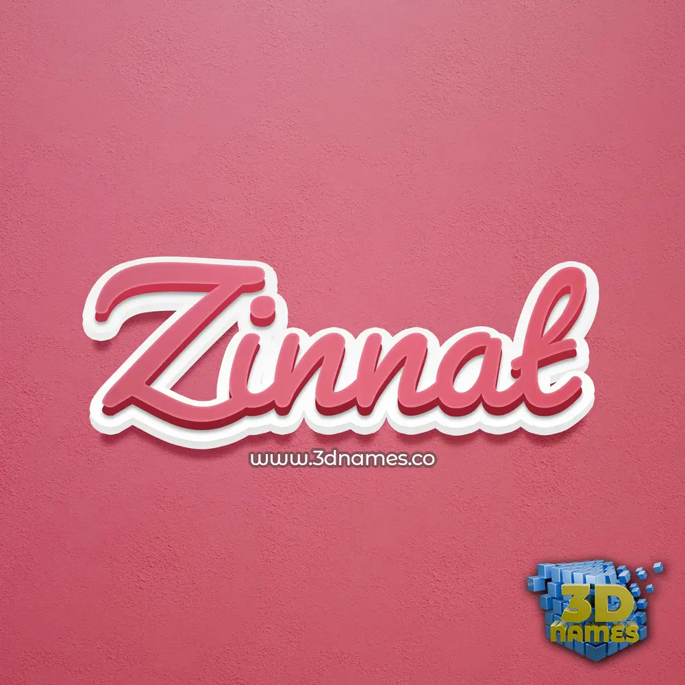 zinnat in Red Scribble style - 3D name wallpaper