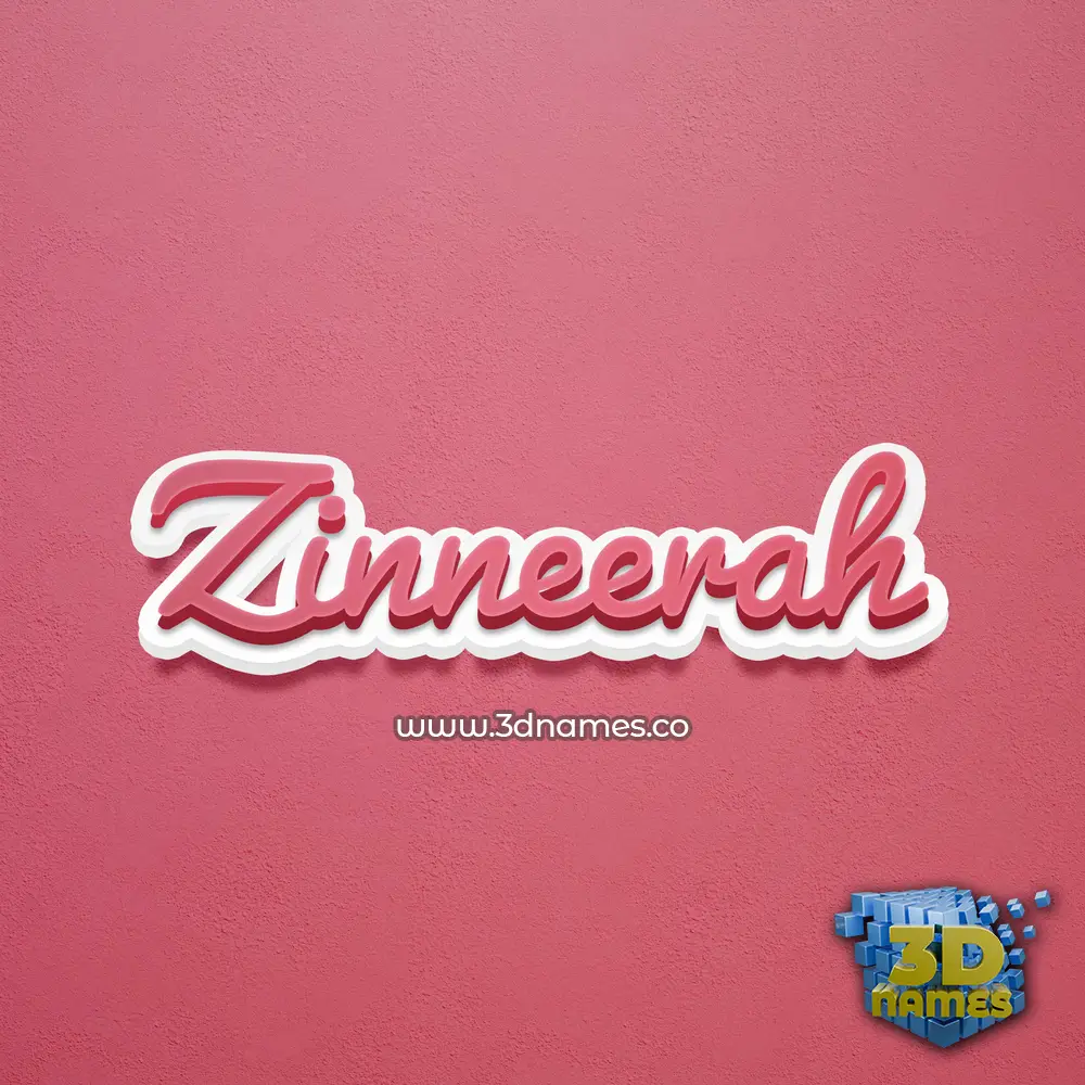 zinneerah in Red Scribble style - 3D name wallpaper