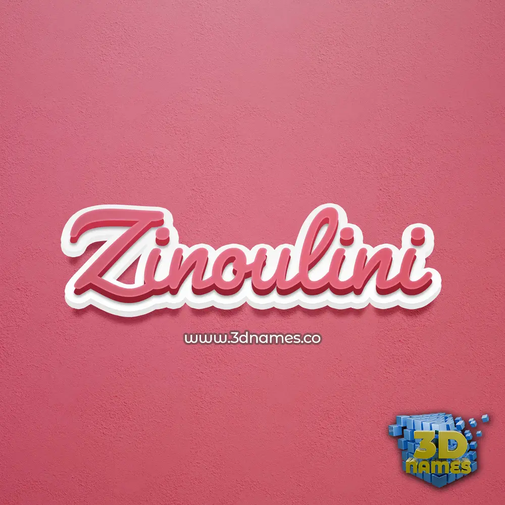zinoulini in Red Scribble style - 3D name wallpaper