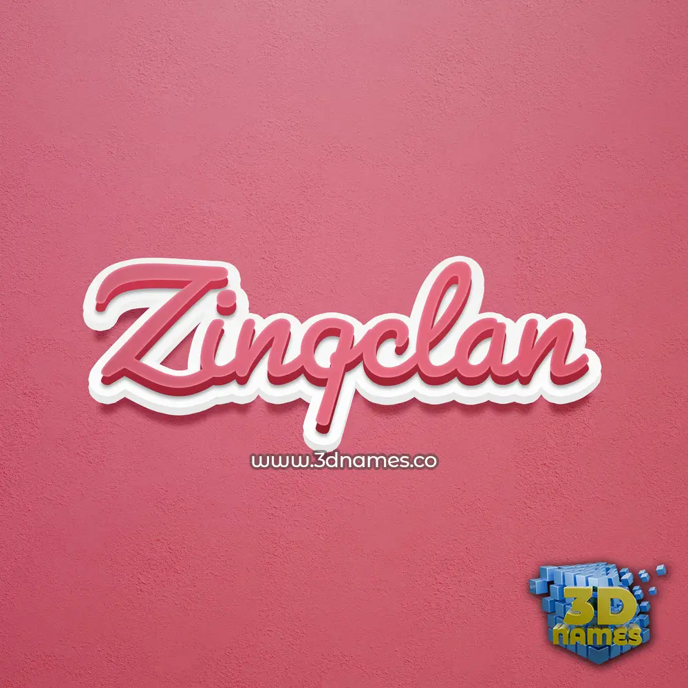 zinqclan in Red Scribble style - 3D name wallpaper