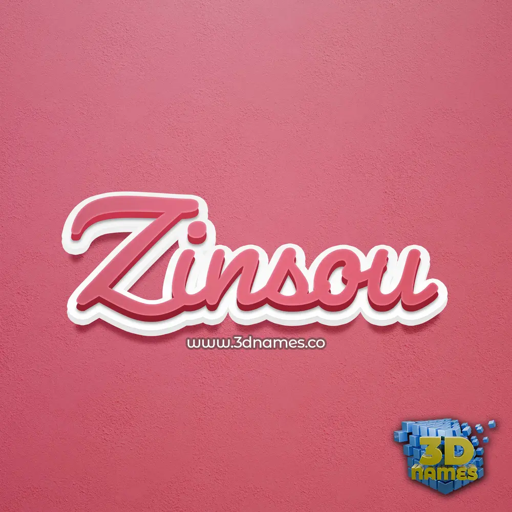 zinsou in Red Scribble style - 3D name wallpaper