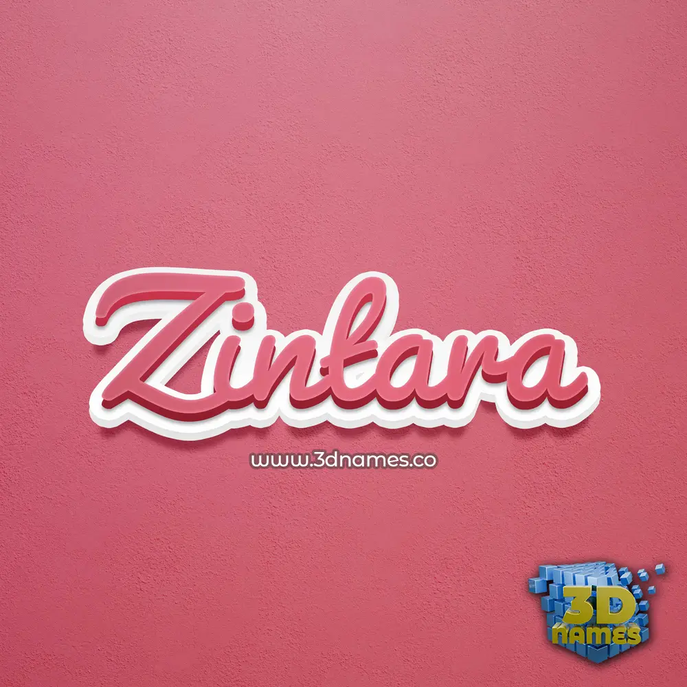 zintara in Red Scribble style - 3D name wallpaper