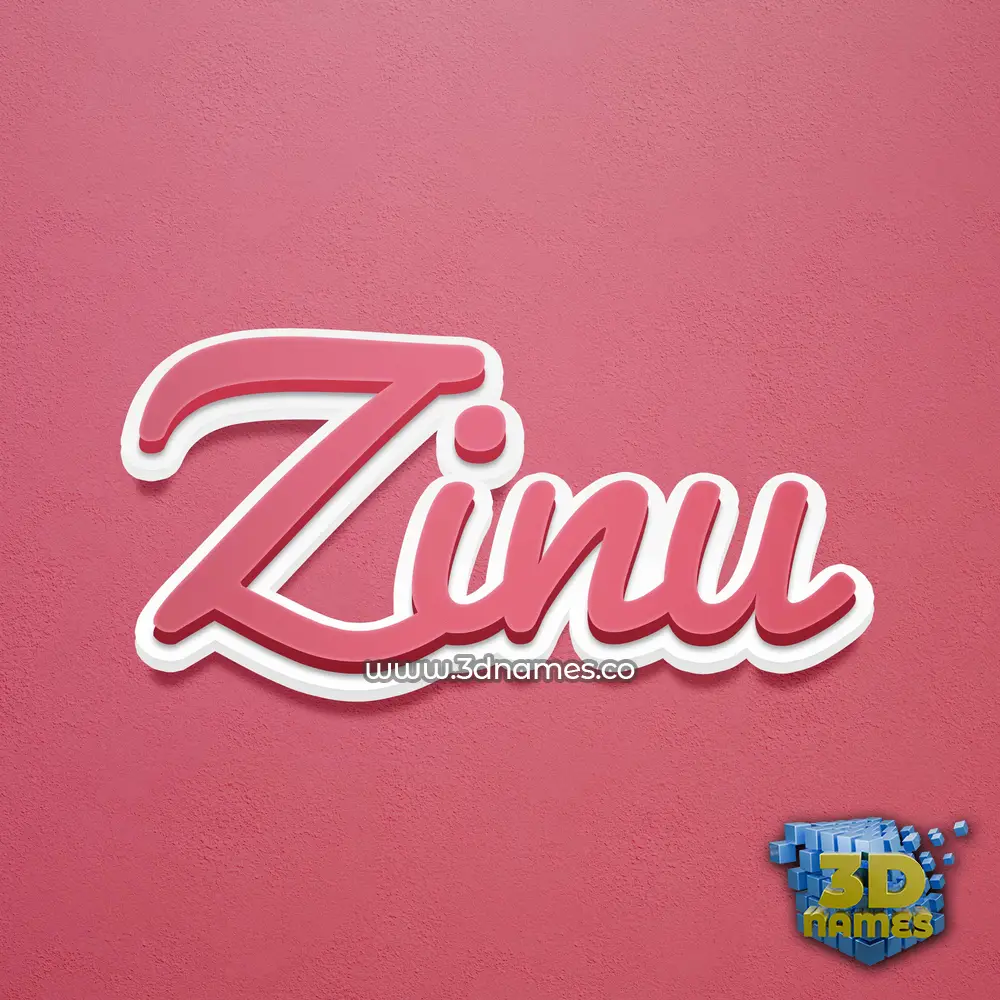 zinu in Red Scribble style - 3D name wallpaper