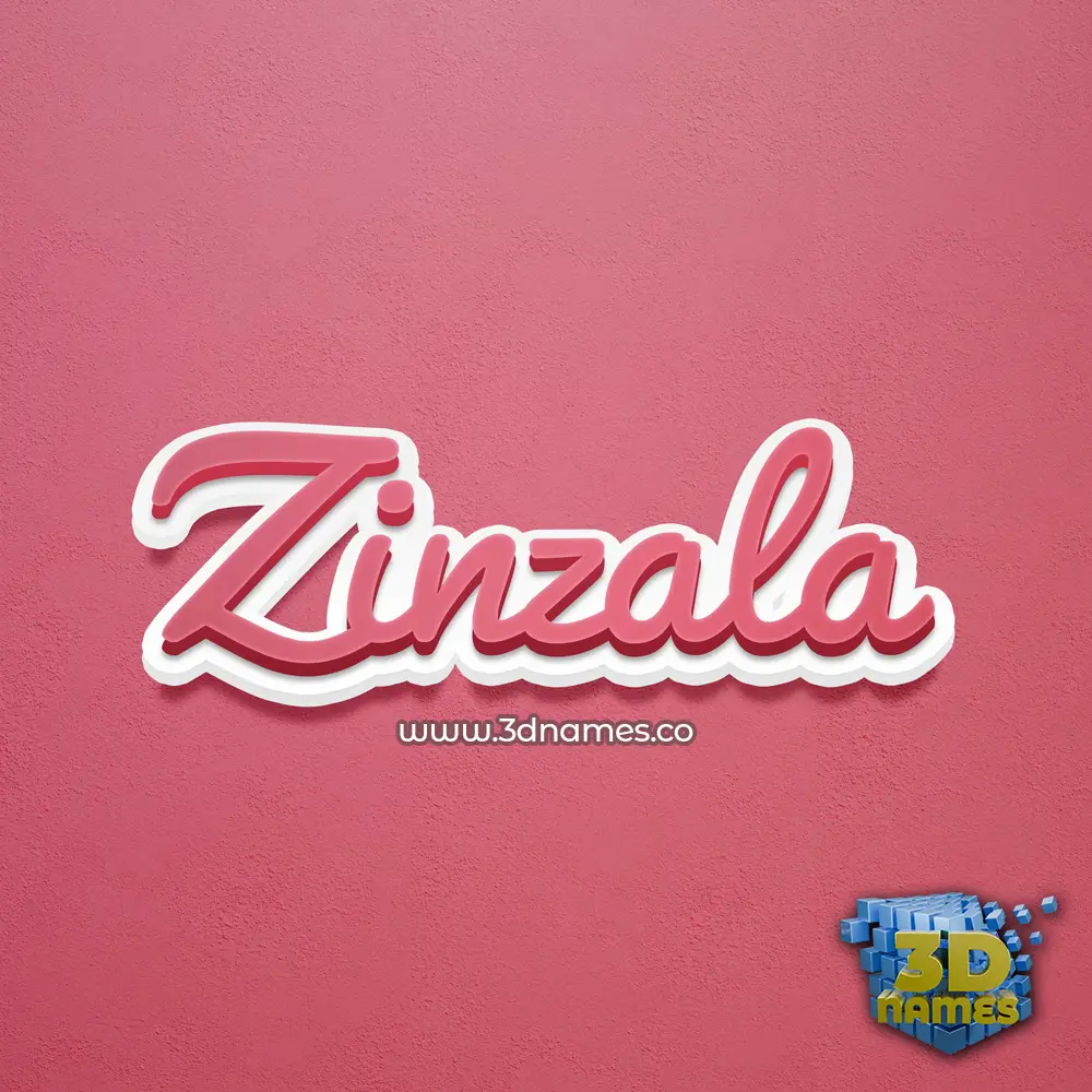 zinzala in Red Scribble style - 3D name wallpaper