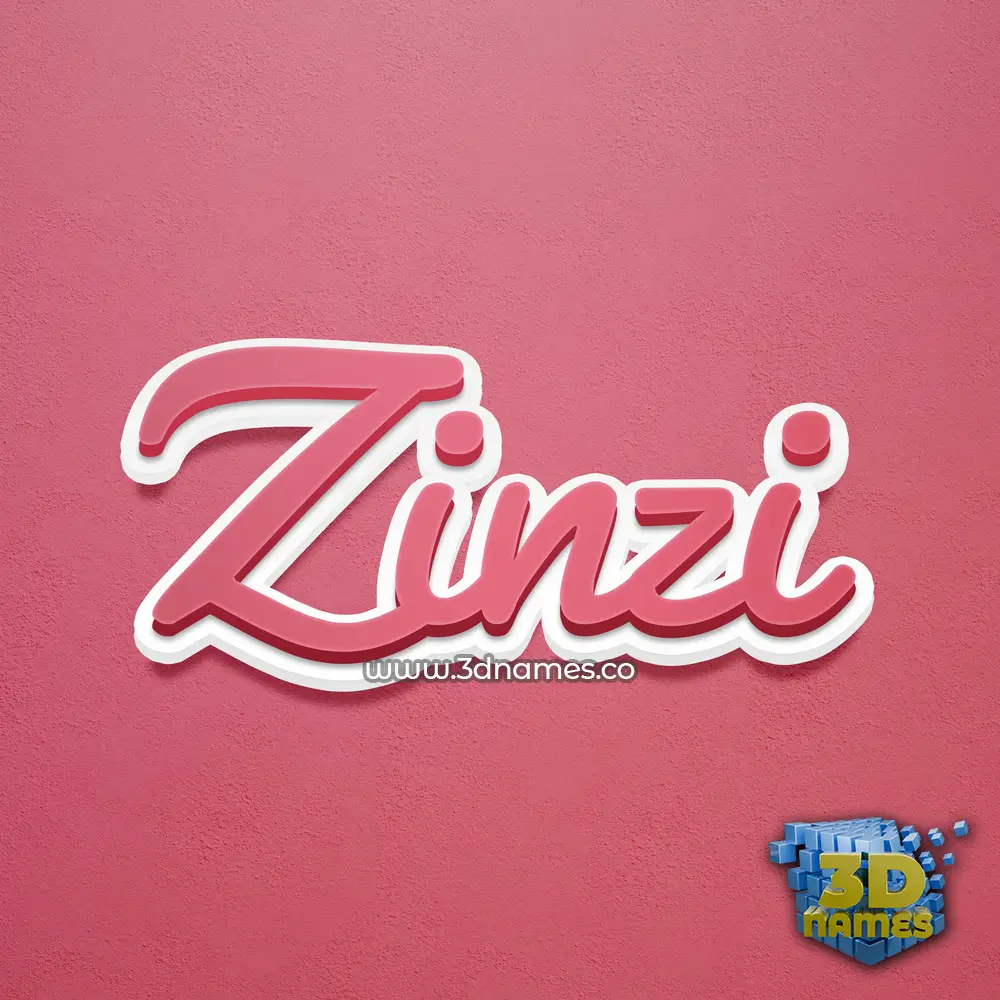 zinzi in Red Scribble style - 3D name wallpaper
