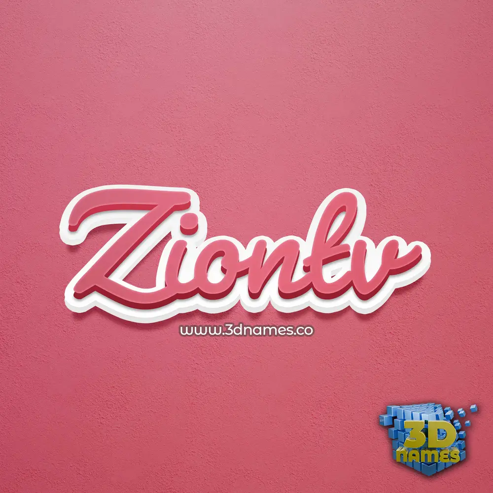 ziontv in Red Scribble style - 3D name wallpaper