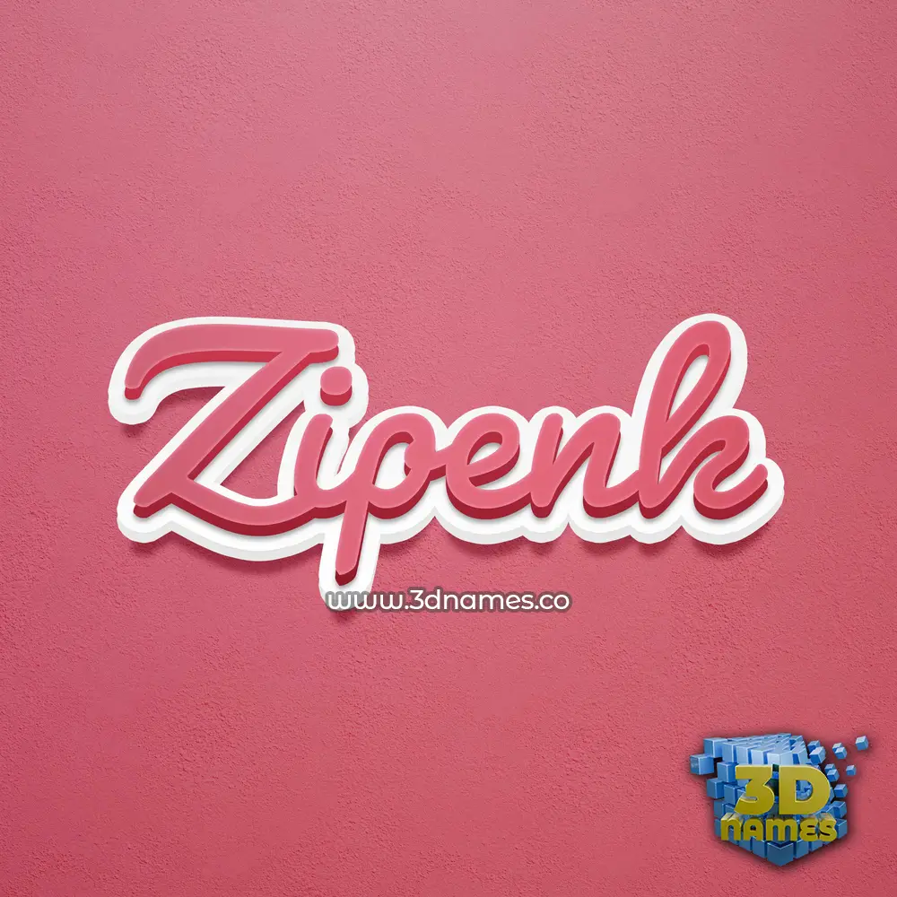 zipenk in Red Scribble style - 3D name wallpaper