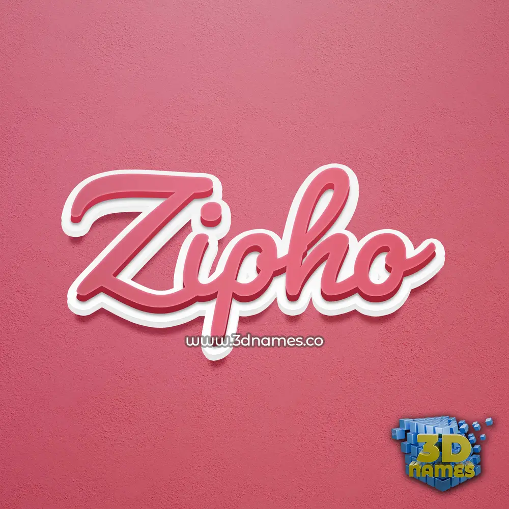 zipho in Red Scribble style - 3D name wallpaper