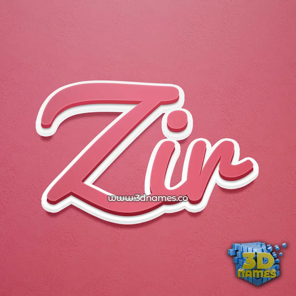 zir in Red Scribble style - 3D name wallpaper