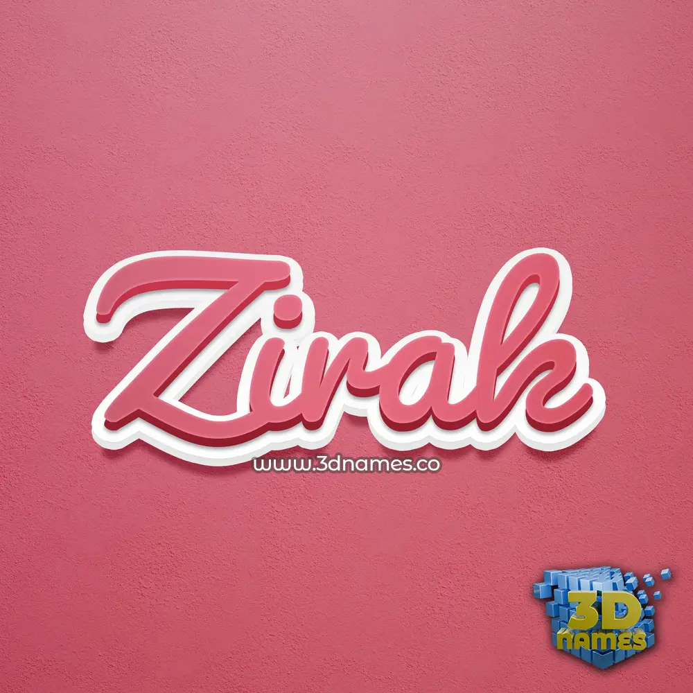 zirak in Red Scribble style - 3D name wallpaper