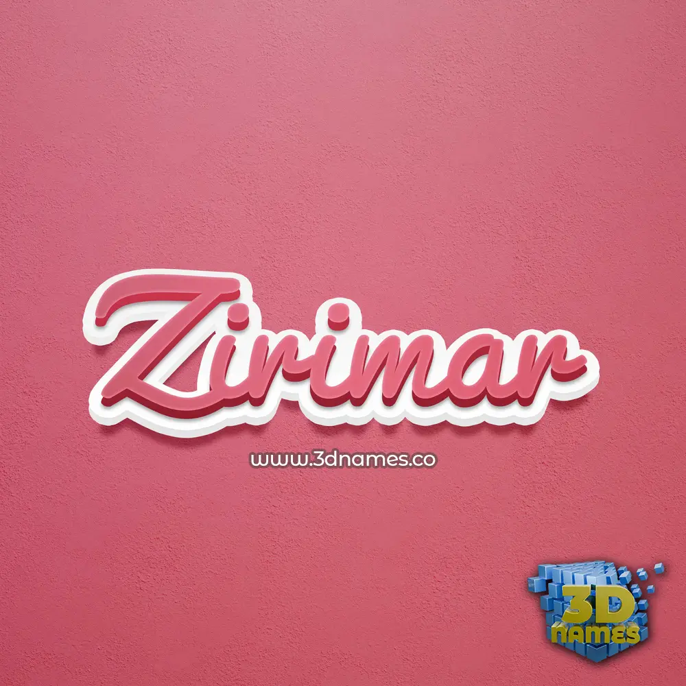 zirimar in Red Scribble style - 3D name wallpaper