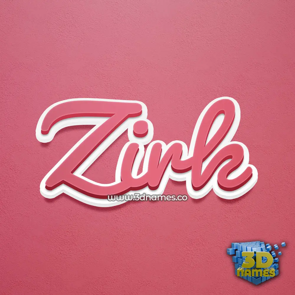 zirk in Red Scribble style - 3D name wallpaper