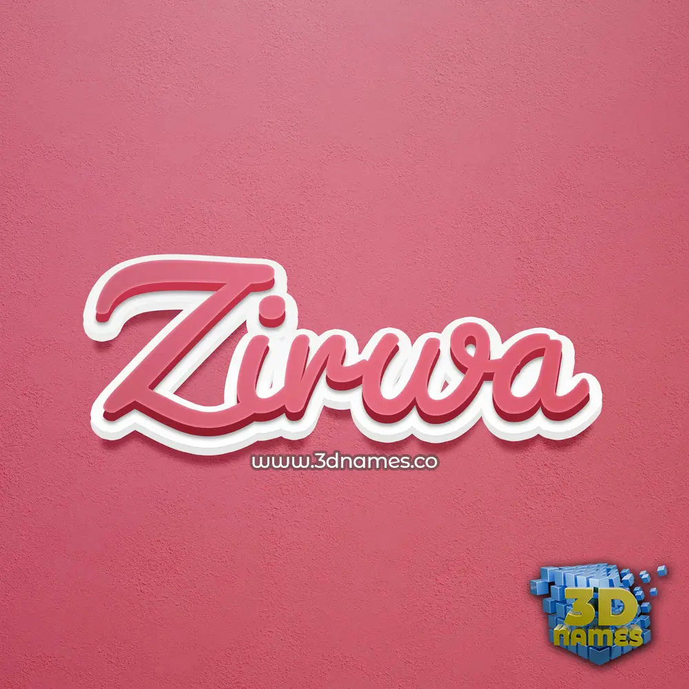 zirwa in Red Scribble style - 3D name wallpaper