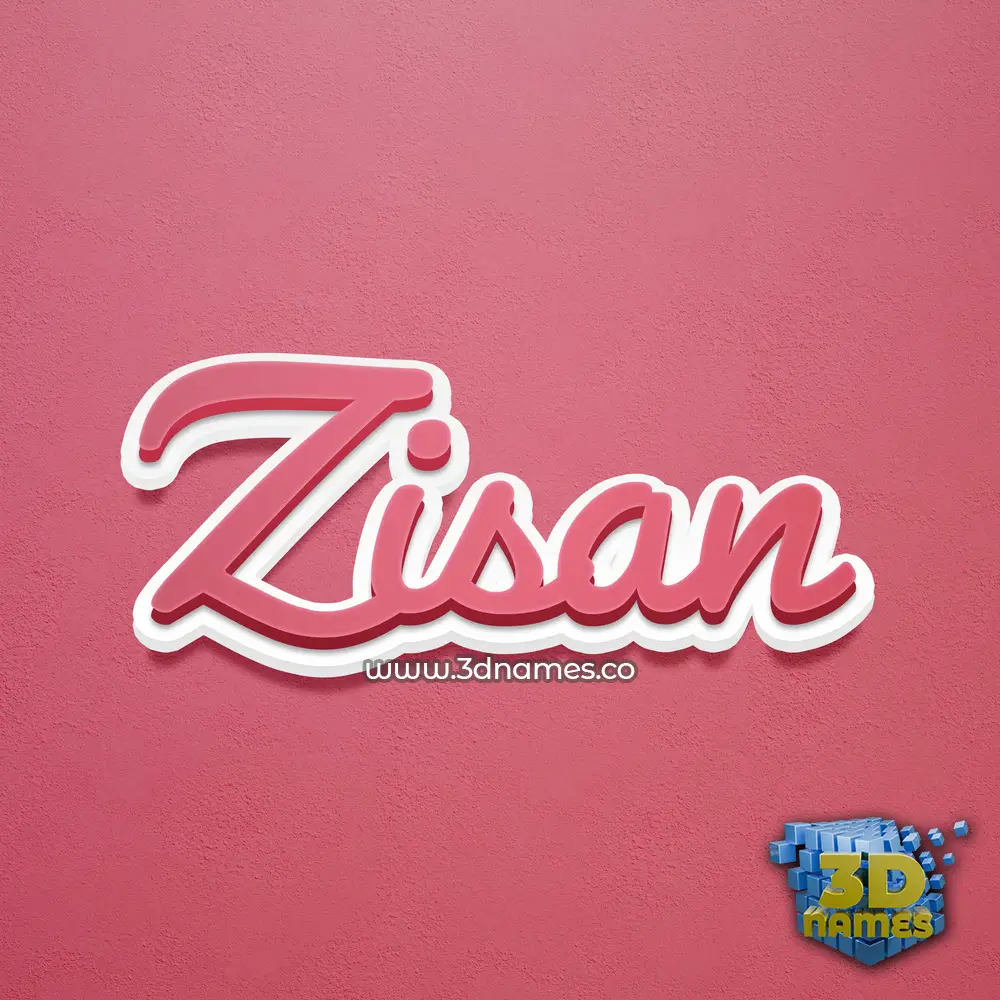 zisan in Red Scribble style - 3D name wallpaper
