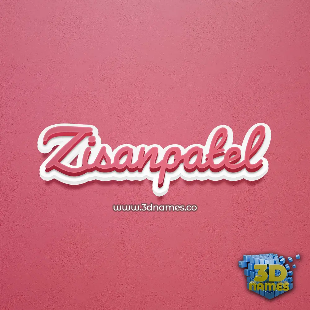 zisanpatel in Red Scribble style - 3D name wallpaper