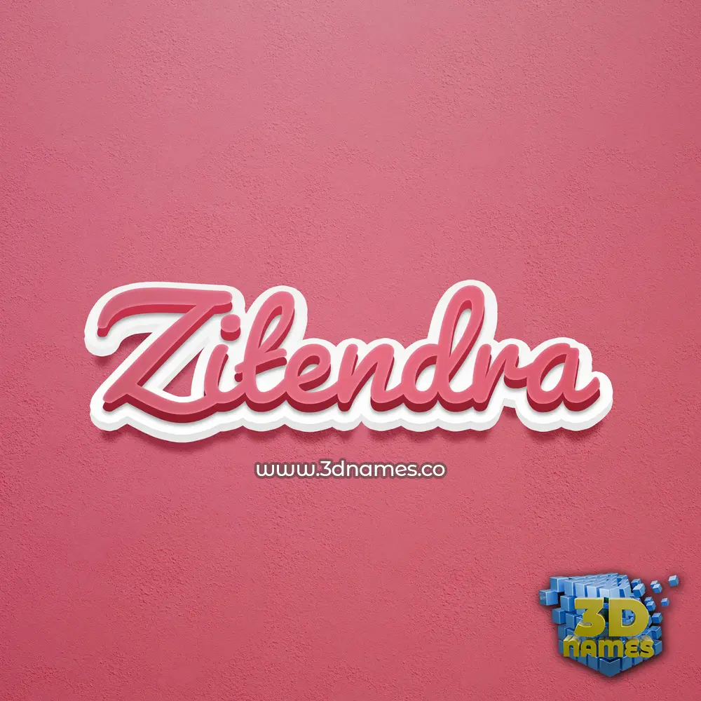 zitendra in Red Scribble style - 3D name wallpaper