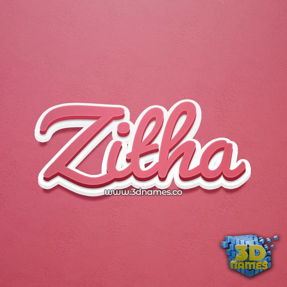 zitha in Red Scribble style - 3D name wallpaper