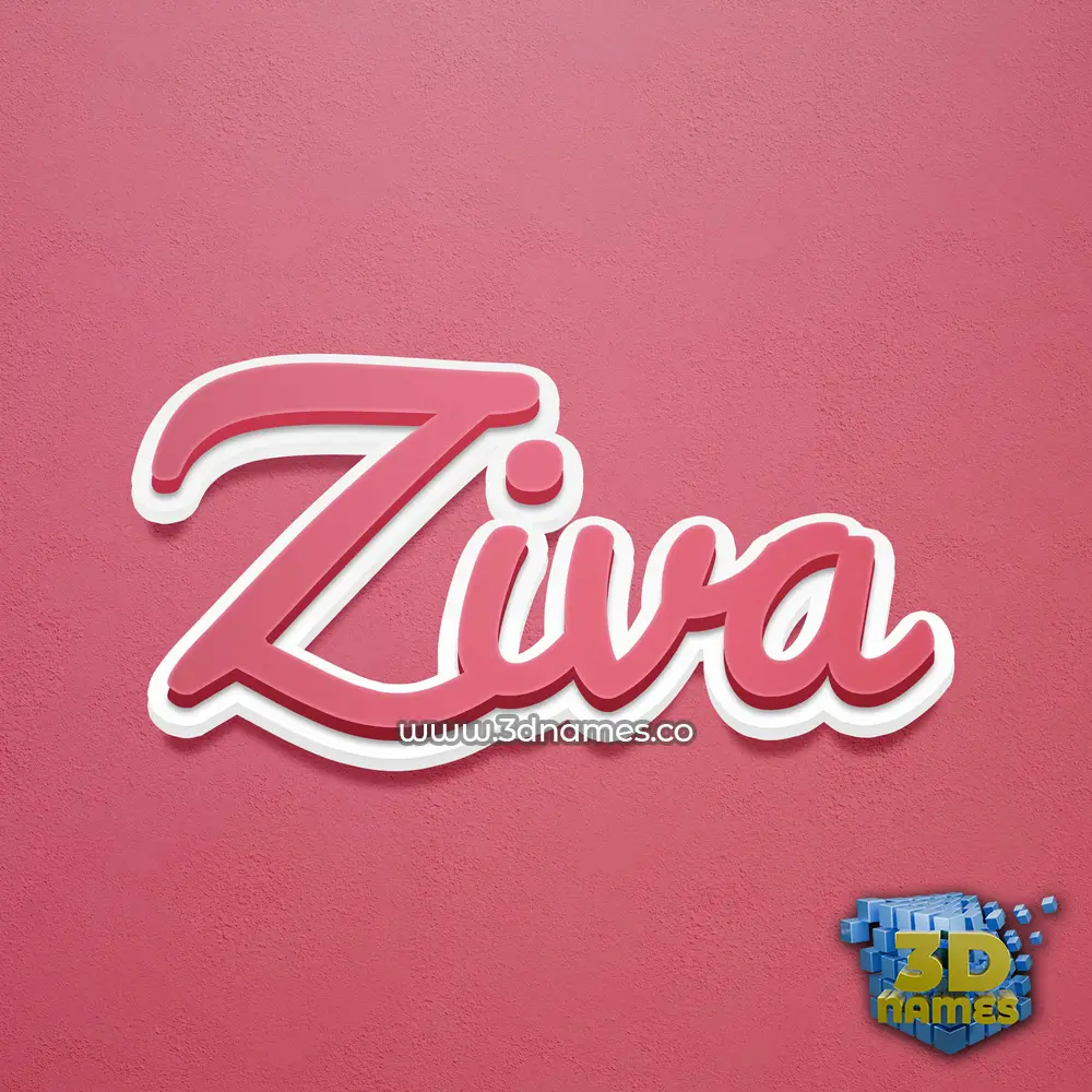 ziva in Red Scribble style - 3D name wallpaper