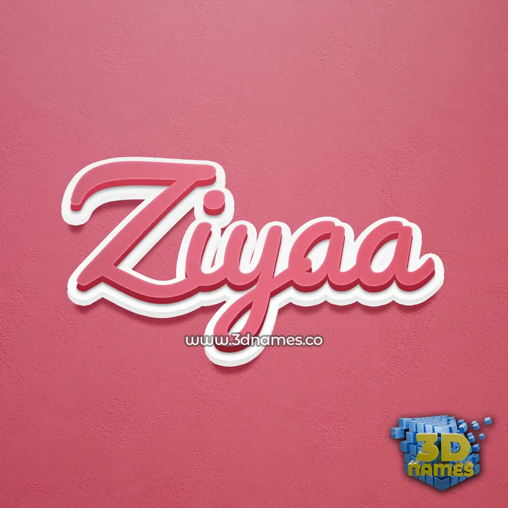 ziyaa in Red Scribble style - 3D name wallpaper