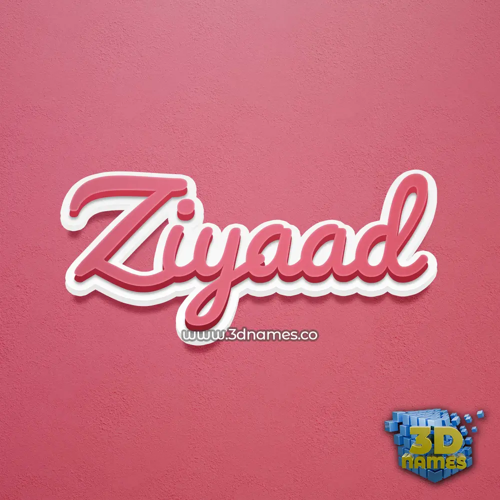 ziyaad in Red Scribble style - 3D name wallpaper