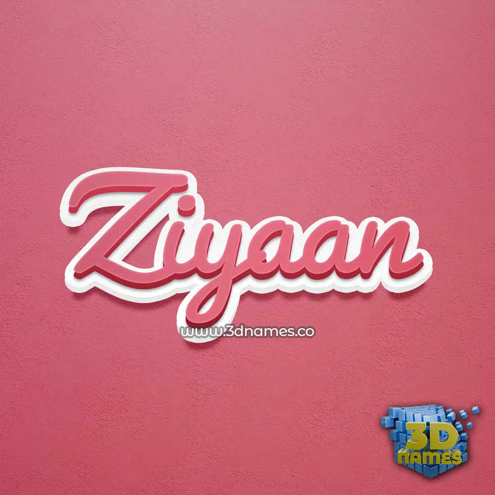 ziyaan in Red Scribble style - 3D name wallpaper