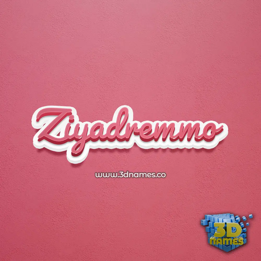 ziyadremmo in Red Scribble style - 3D name wallpaper