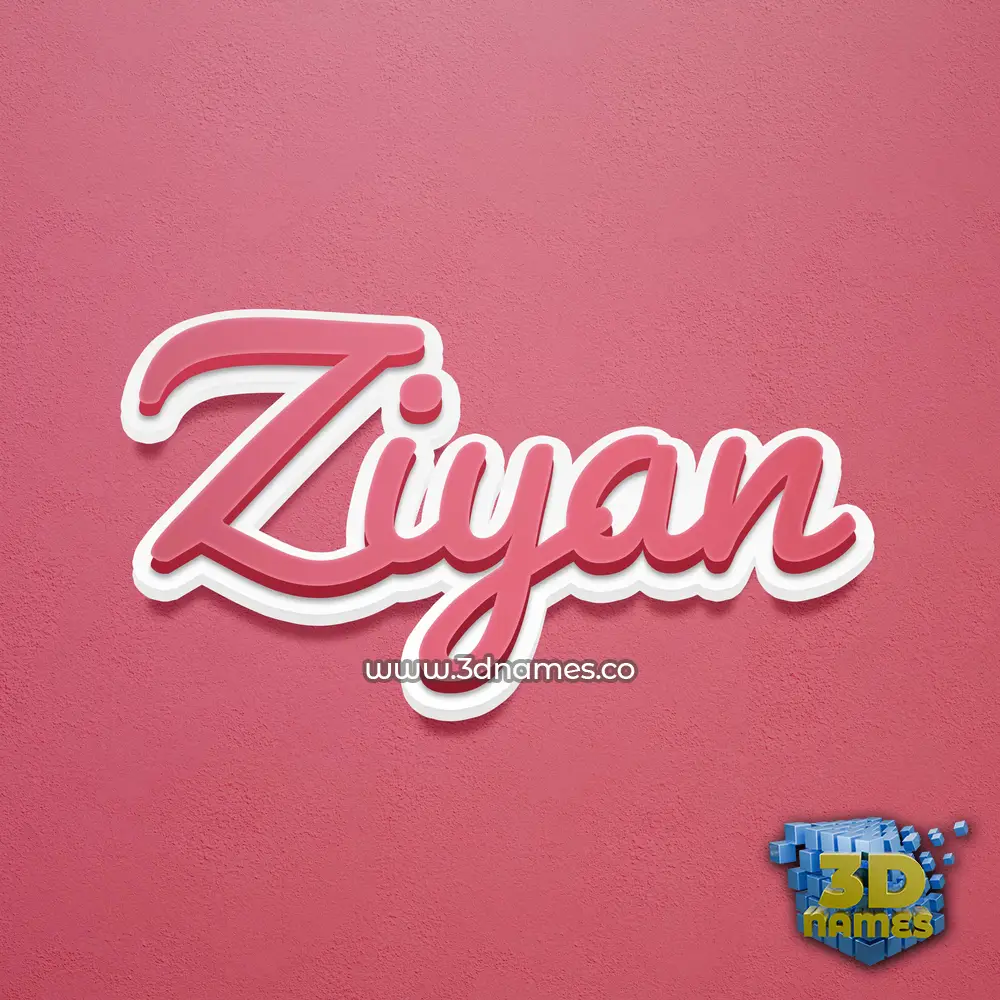 ziyan in Red Scribble style - 3D name wallpaper