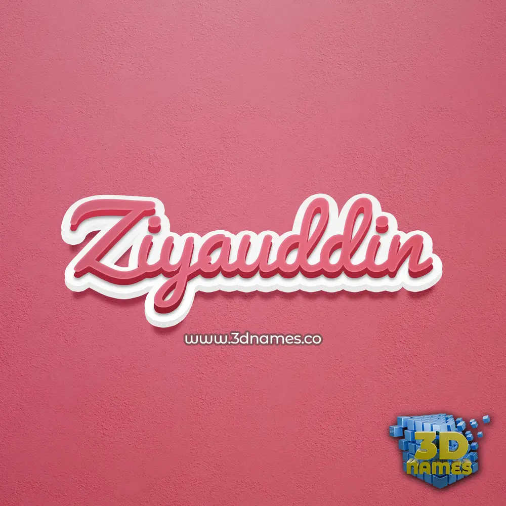 ziyauddin in Red Scribble style - 3D name wallpaper