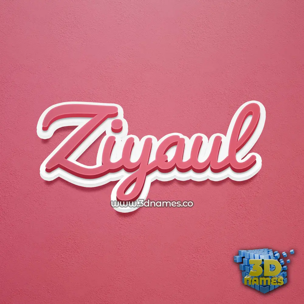 ziyaul in Red Scribble style - 3D name wallpaper