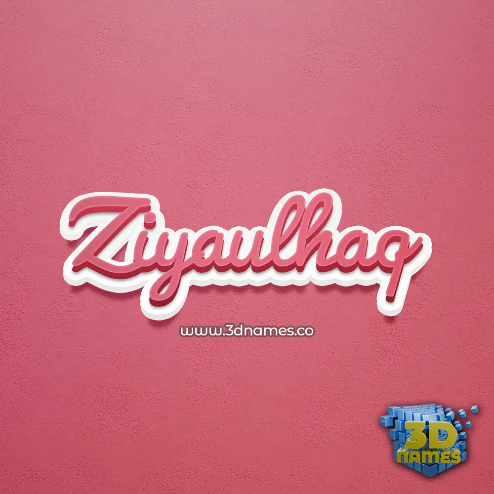 ziyaulhaq in Red Scribble style - 3D name wallpaper