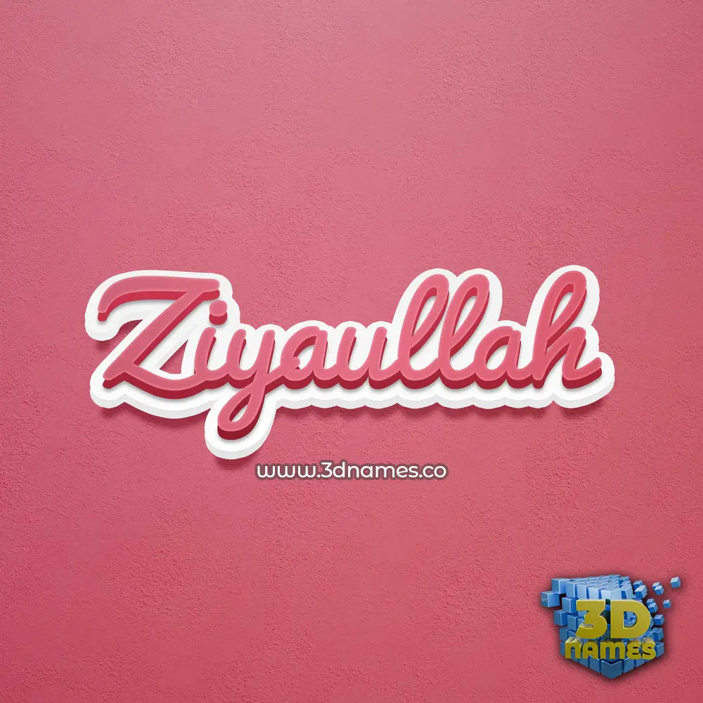 ziyaullah in Red Scribble style - 3D name wallpaper