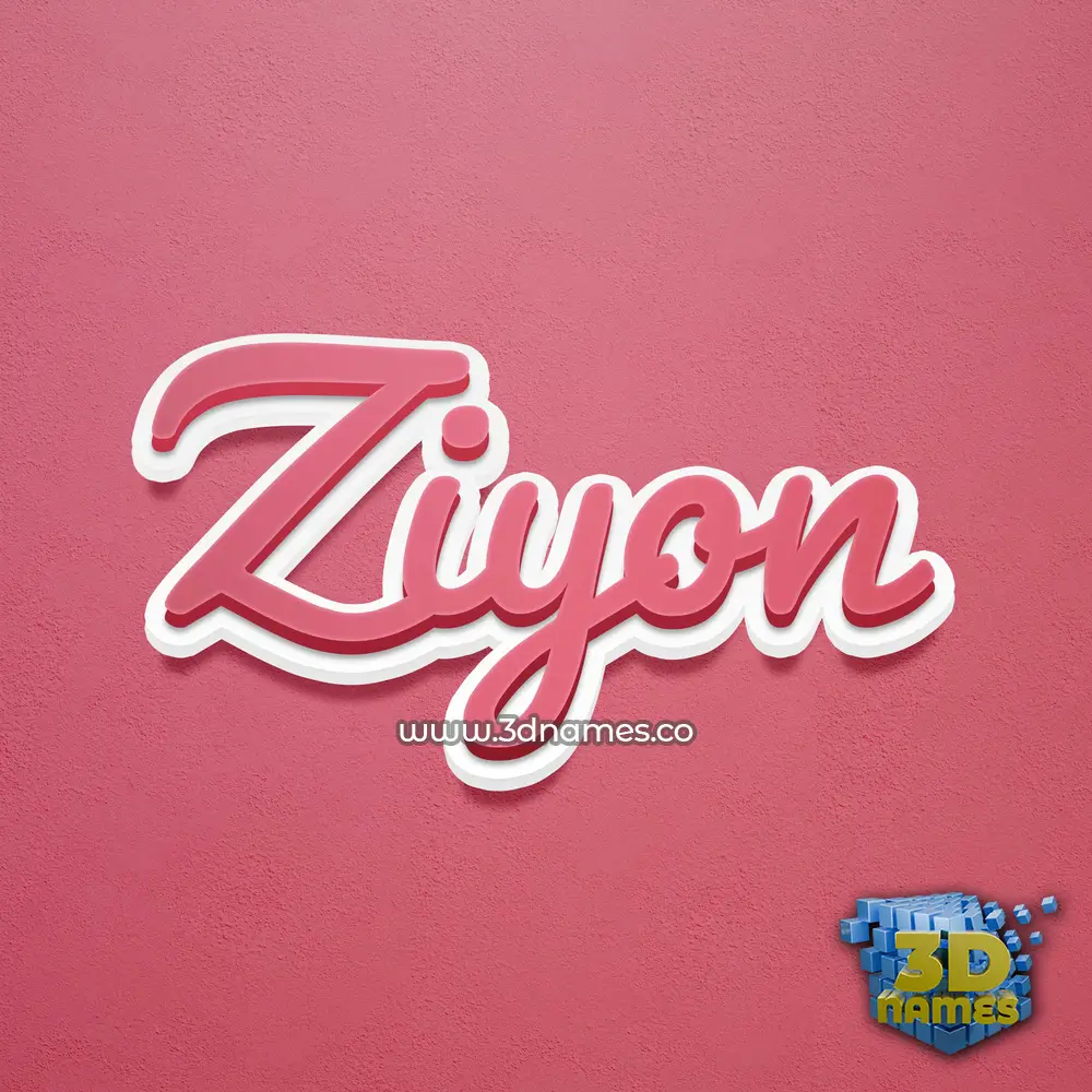 ziyon in Red Scribble style - 3D name wallpaper