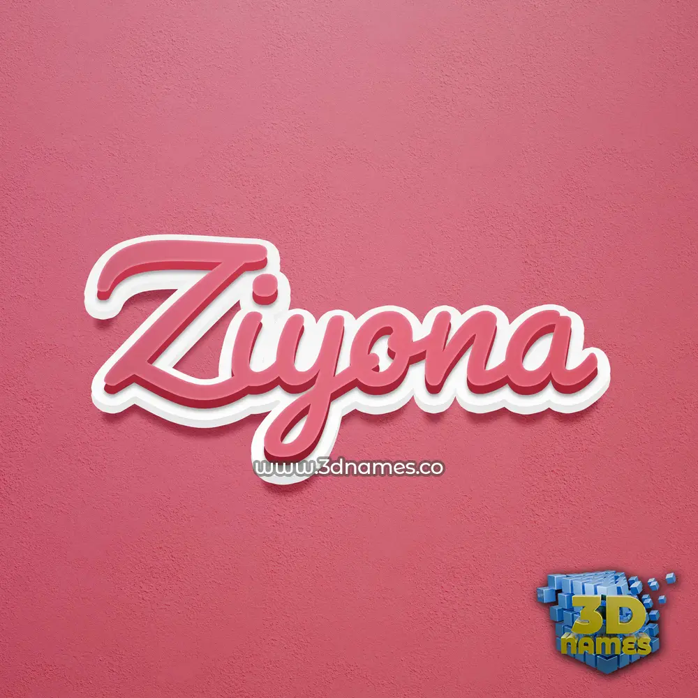ziyona in Red Scribble style - 3D name wallpaper