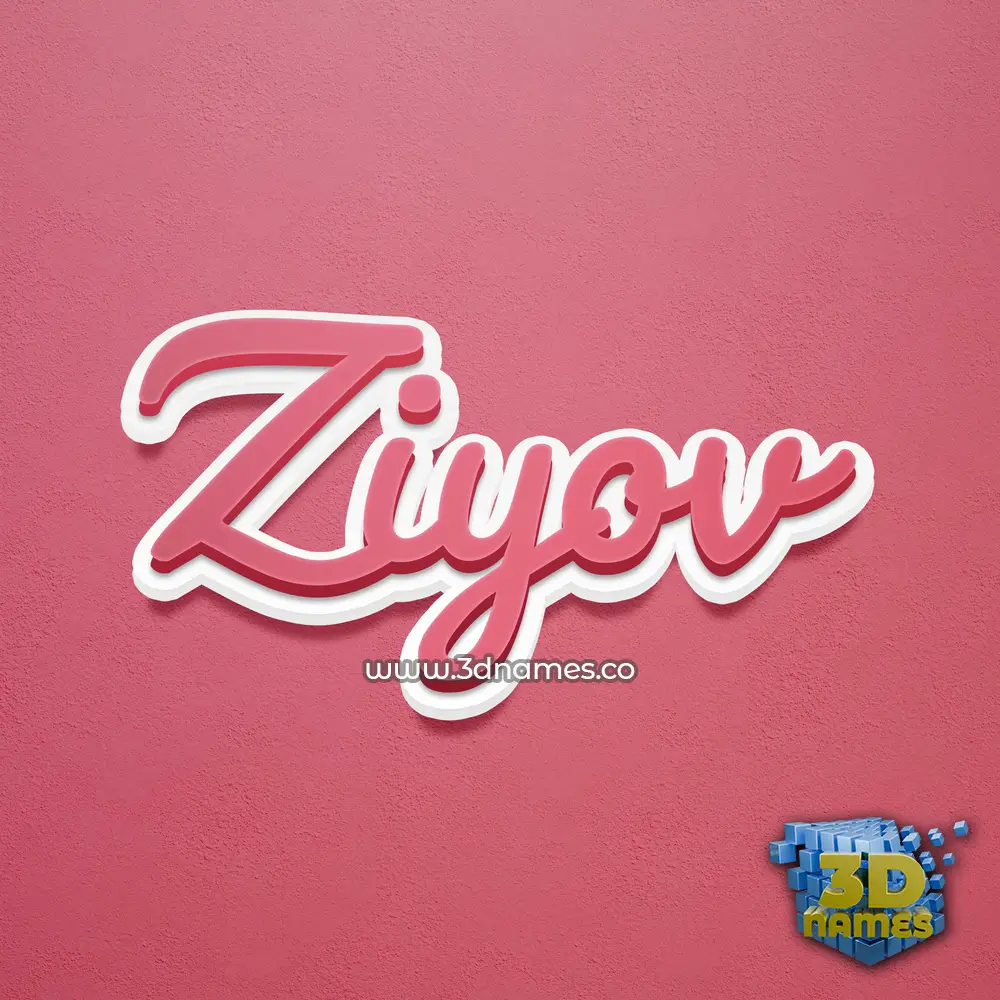 ziyov in Red Scribble style - 3D name wallpaper