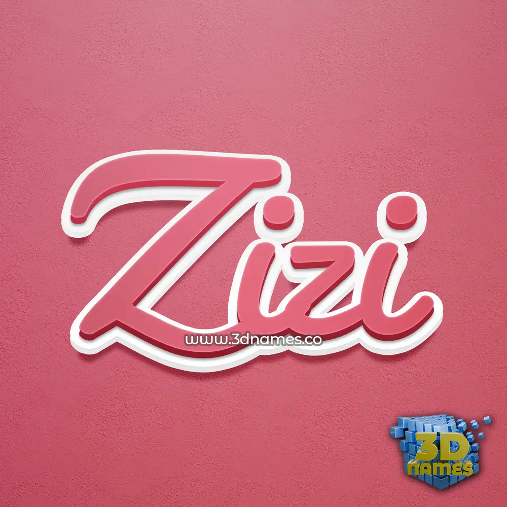zizi in Red Scribble style - 3D name wallpaper