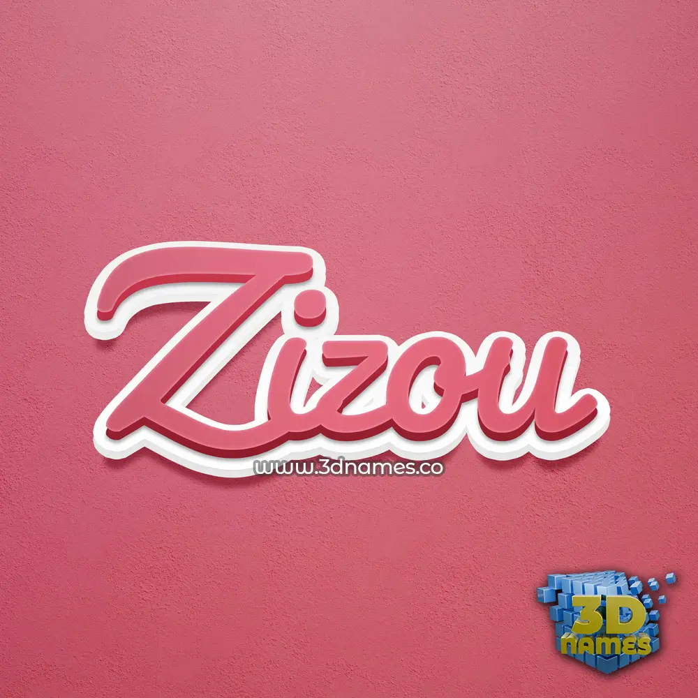 zizou in Red Scribble style - 3D name wallpaper