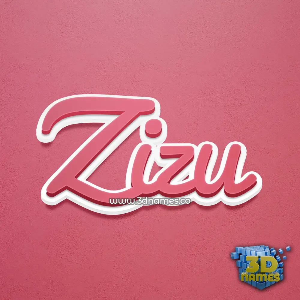 zizu in Red Scribble style - 3D name wallpaper