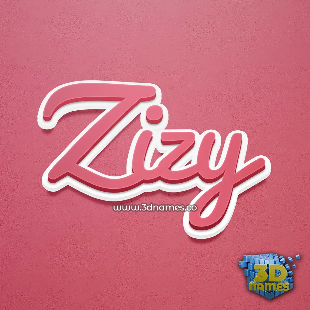 zizy in Red Scribble style - 3D name wallpaper