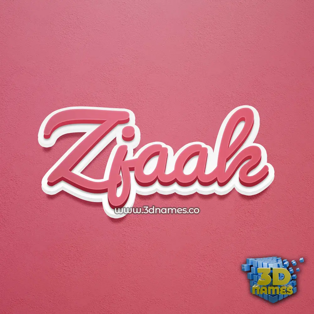 zjaak in Red Scribble style - 3D name wallpaper