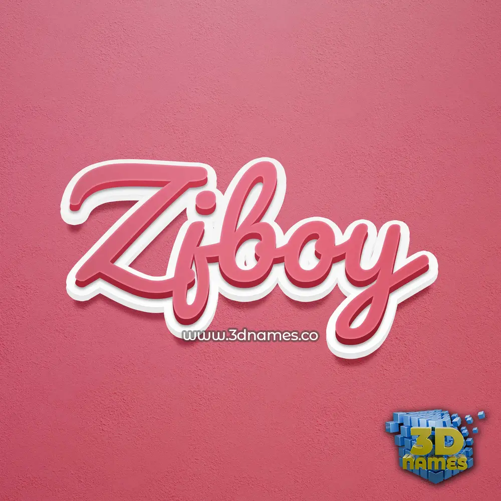 zjboy in Red Scribble style - 3D name wallpaper