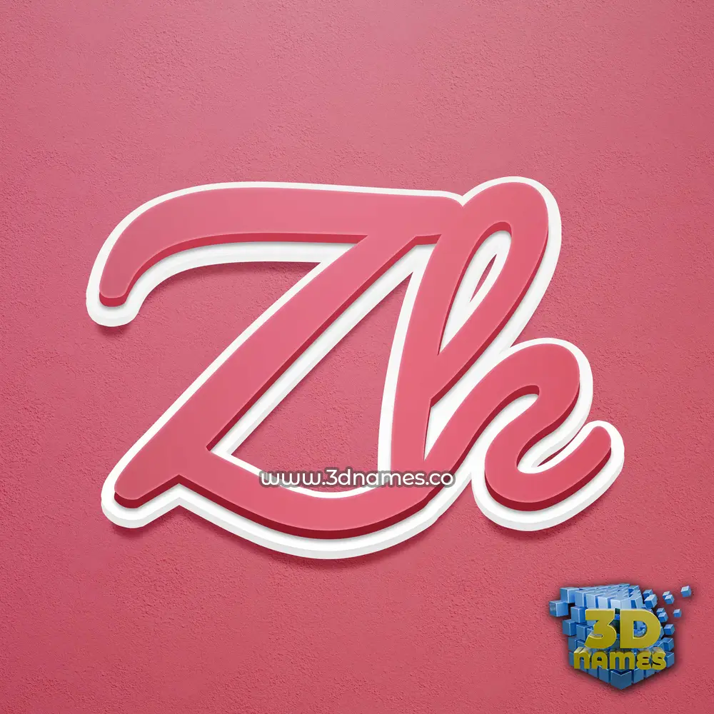 zk in Red Scribble style - 3D name wallpaper