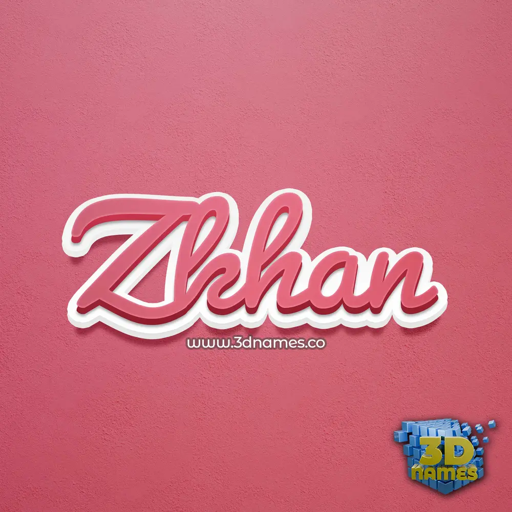 zkhan in Red Scribble style - 3D name wallpaper