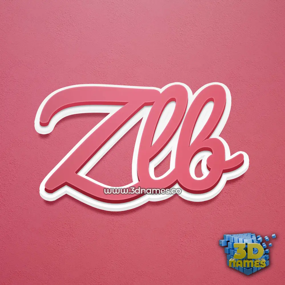 zlb in Red Scribble style - 3D name wallpaper