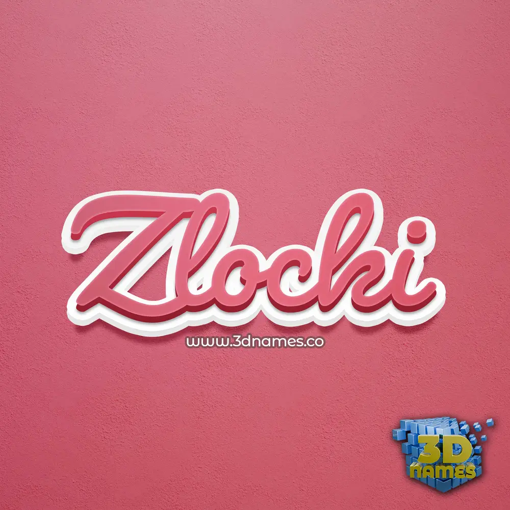 zlocki in Red Scribble style - 3D name wallpaper