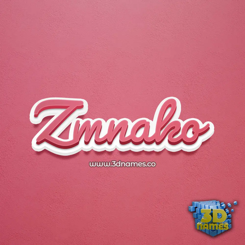 zmnako in Red Scribble style - 3D name wallpaper
