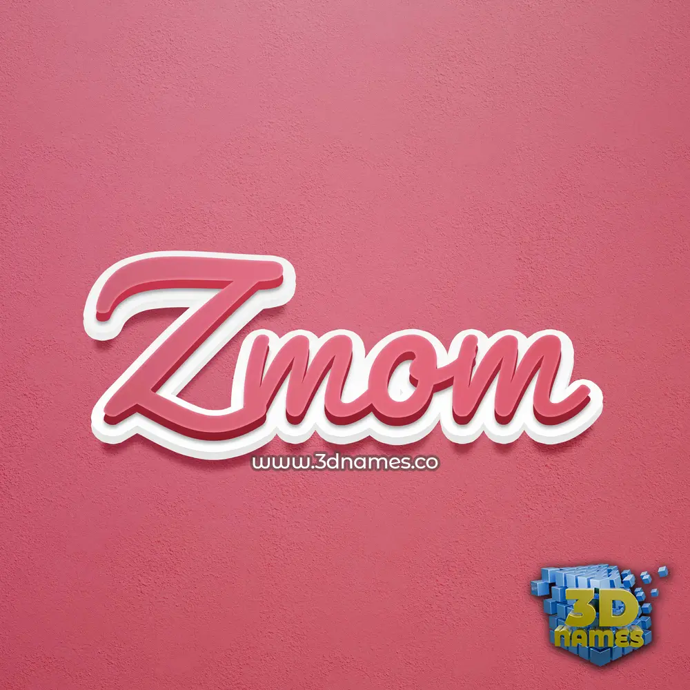 zmom in Red Scribble style - 3D name wallpaper