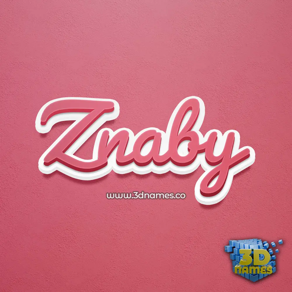 znaby in Red Scribble style - 3D name wallpaper
