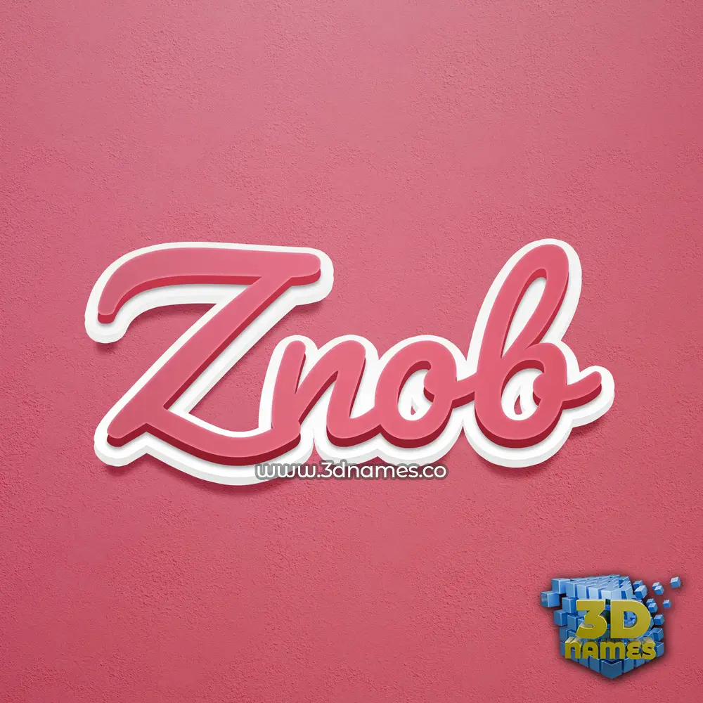 znob in Red Scribble style - 3D name wallpaper
