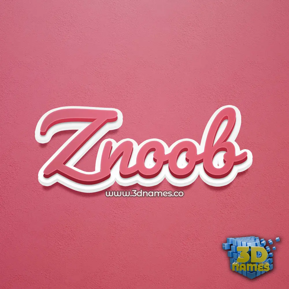 znoob in Red Scribble style - 3D name wallpaper