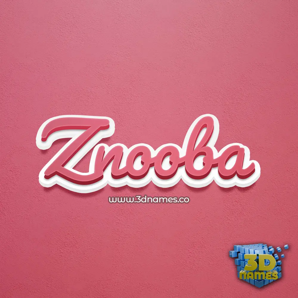 znooba in Red Scribble style - 3D name wallpaper